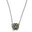 Collier bloem (3-3 klein) wit goud, 45cm 1,3mm anker, 2,0VSI F/G diamant