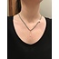 GSE collier met rozenkwarts druppel
