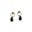Gouden GSE oorstekers met onyx hangers