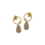 Gouden GSE oorstekers met rookkwarts hangers