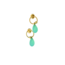 Gouden GSE oorstekers met chrysopraas hangers