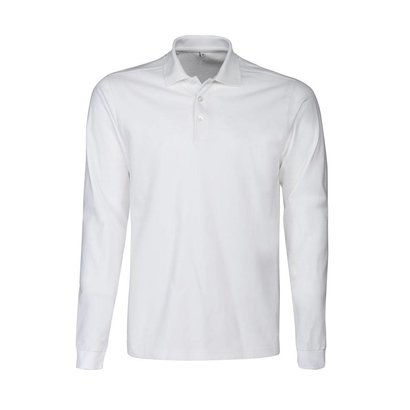 Polo voor heren met lange mouwen wit