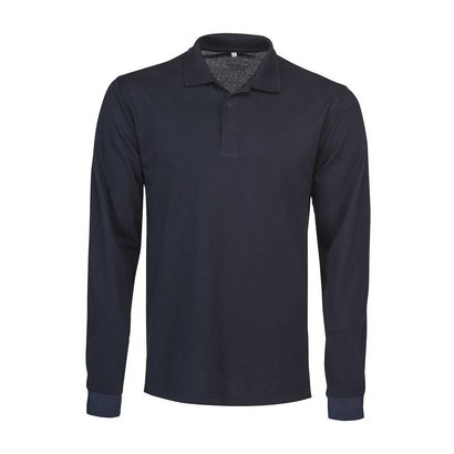 Polo voor heren met lange mouwen marine