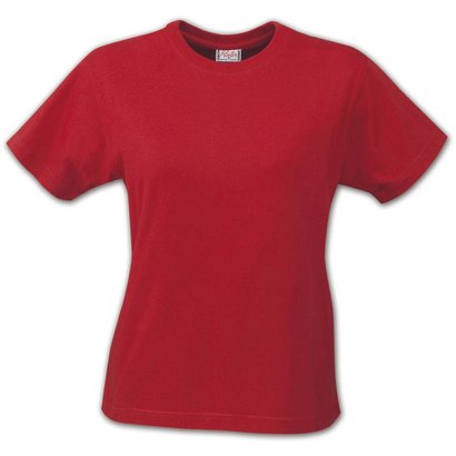 t-shirt dames met ronde hals rood