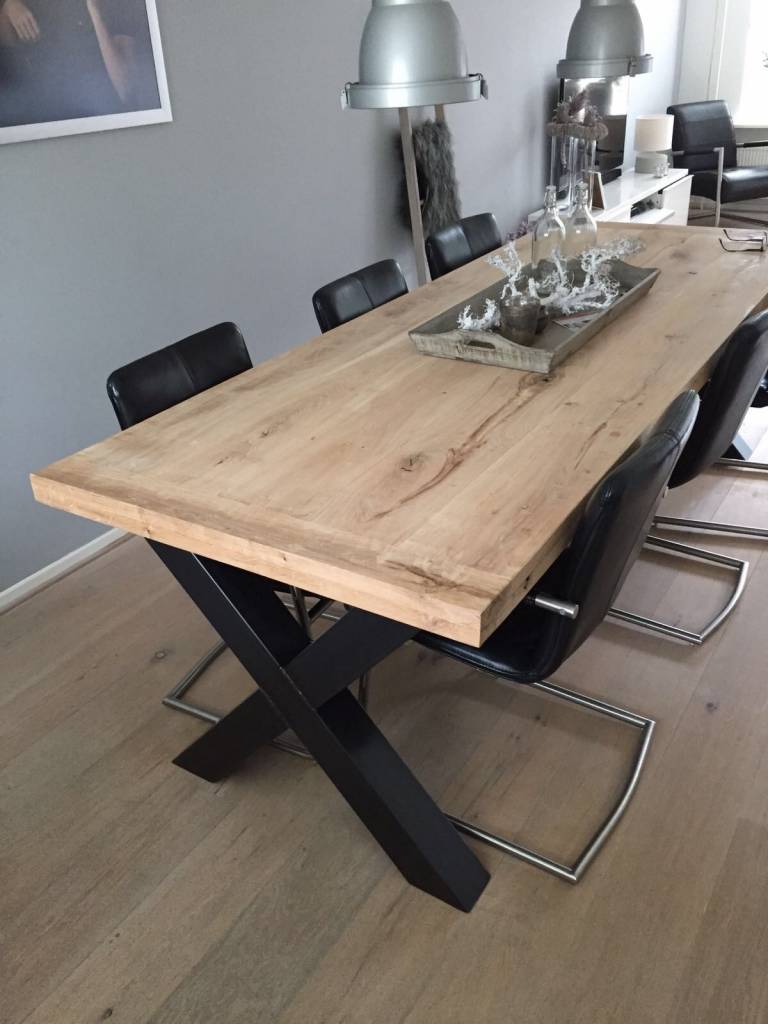 Attent achterzijde Kraan Eettafel Sem rustiek eiken - www.holzenco.nl