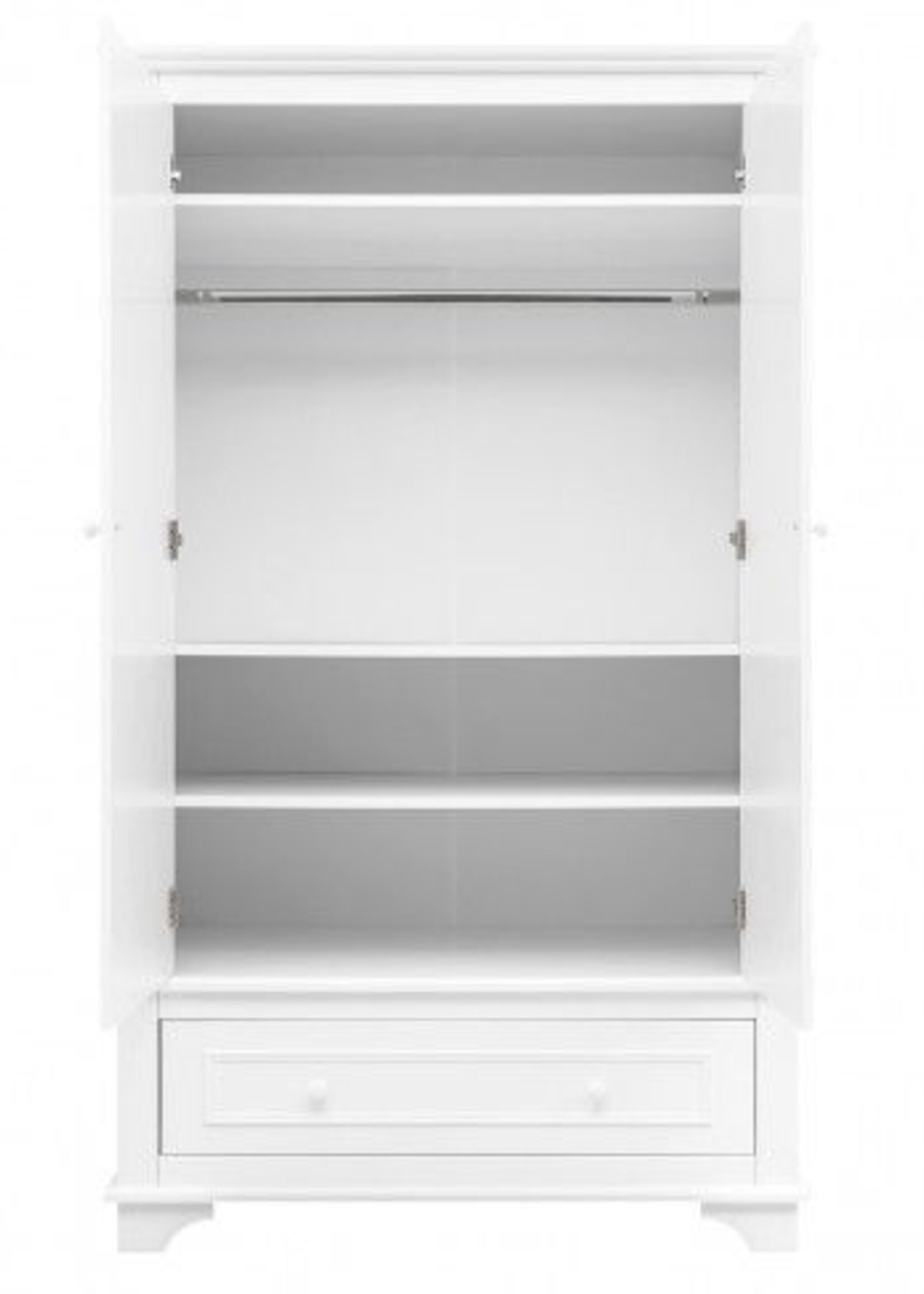BOPITA Lit 60x120 + Commode + Armoire Charlotte blanc