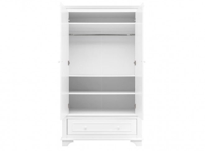 BOPITA Bed 60x120 + Chest of drawers + Closet Charlotte white