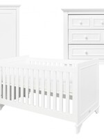 BOPITA Lit 60x120 + Commode + Armoire Charlotte blanc