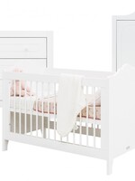 BOPITA Lit 60x120 + Commode + Armoire Evi blanc