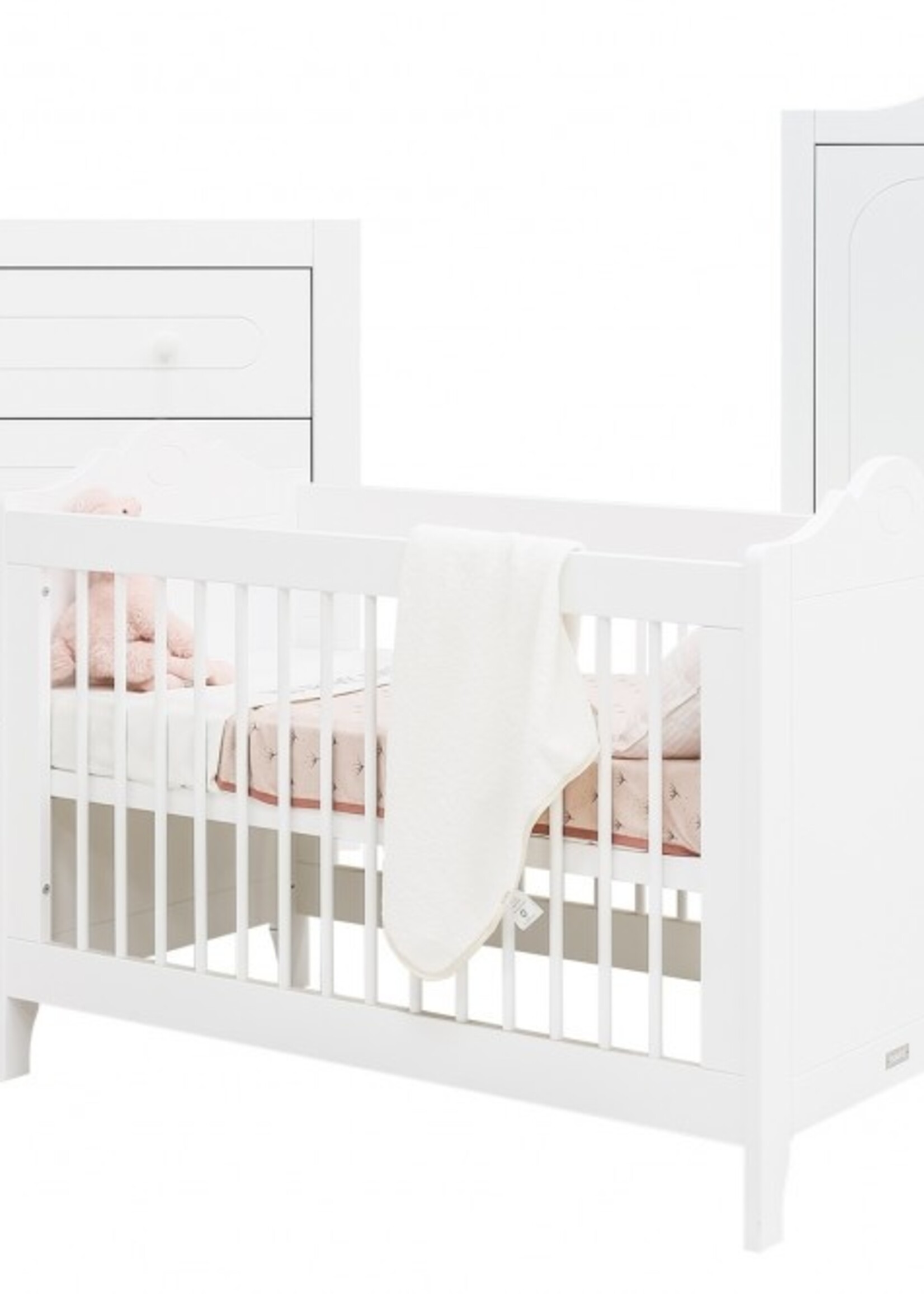 BOPITA Bed 60x120 + Chest of drawers + Closet Evi white