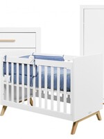 BOPITA Lit 60x120 + Commode + Amoire Fenna blanc