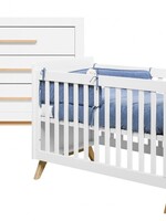 BOPITA Lit 60x120cm + Commode Fenna blanc / naturel