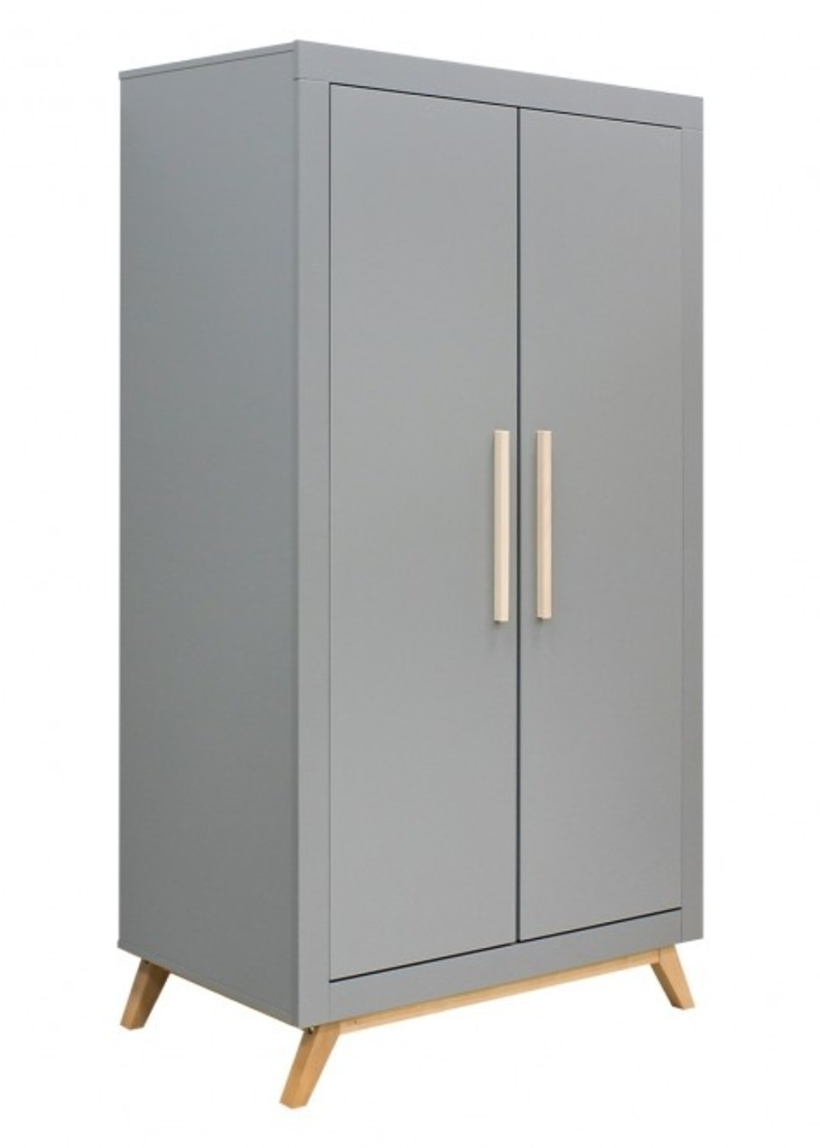 BOPITA Lit 60x120cm + Commode + Armoire Fenna gris