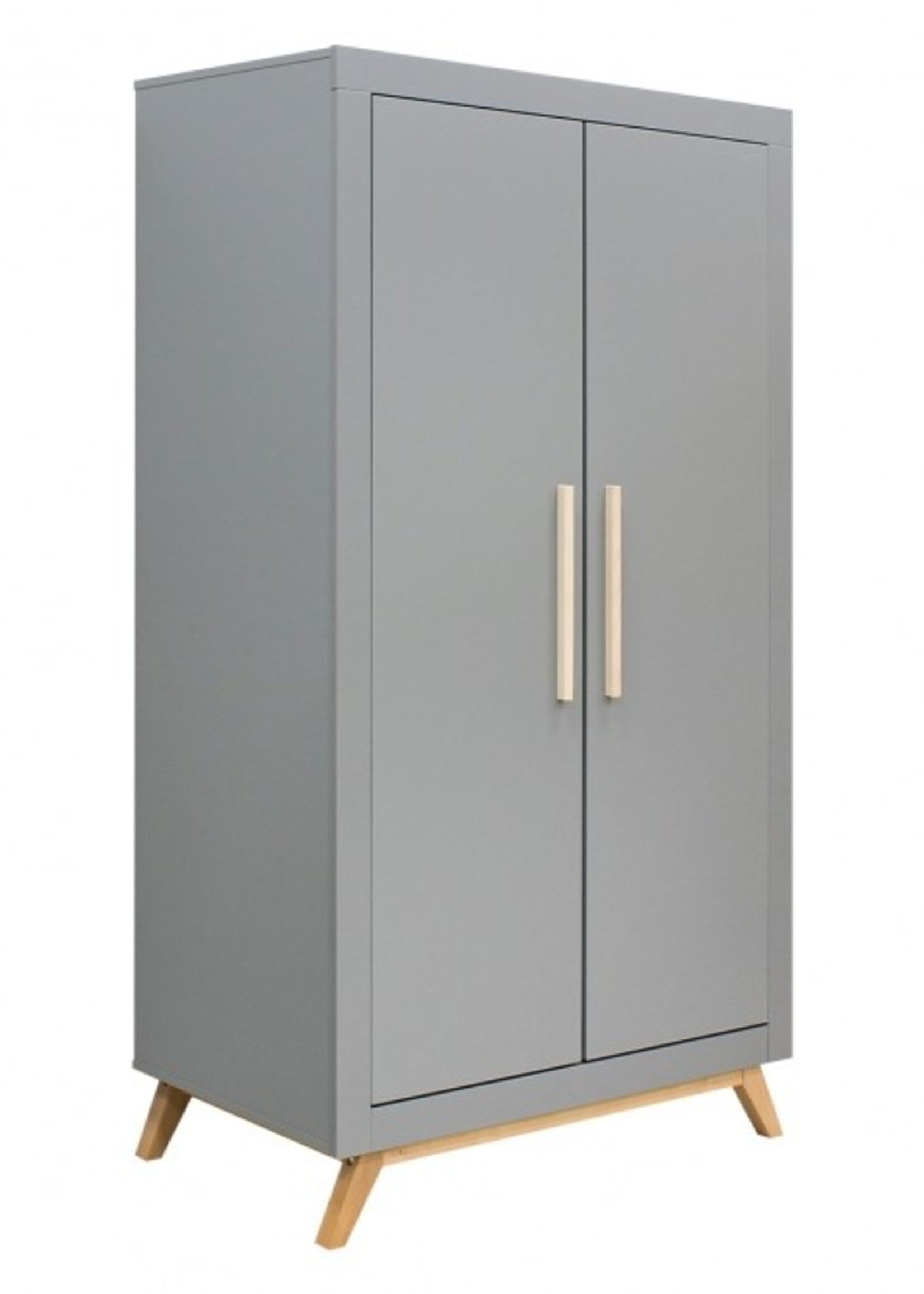 BOPITA Lit 60x120cm + Commode + Armoire Fenna gris