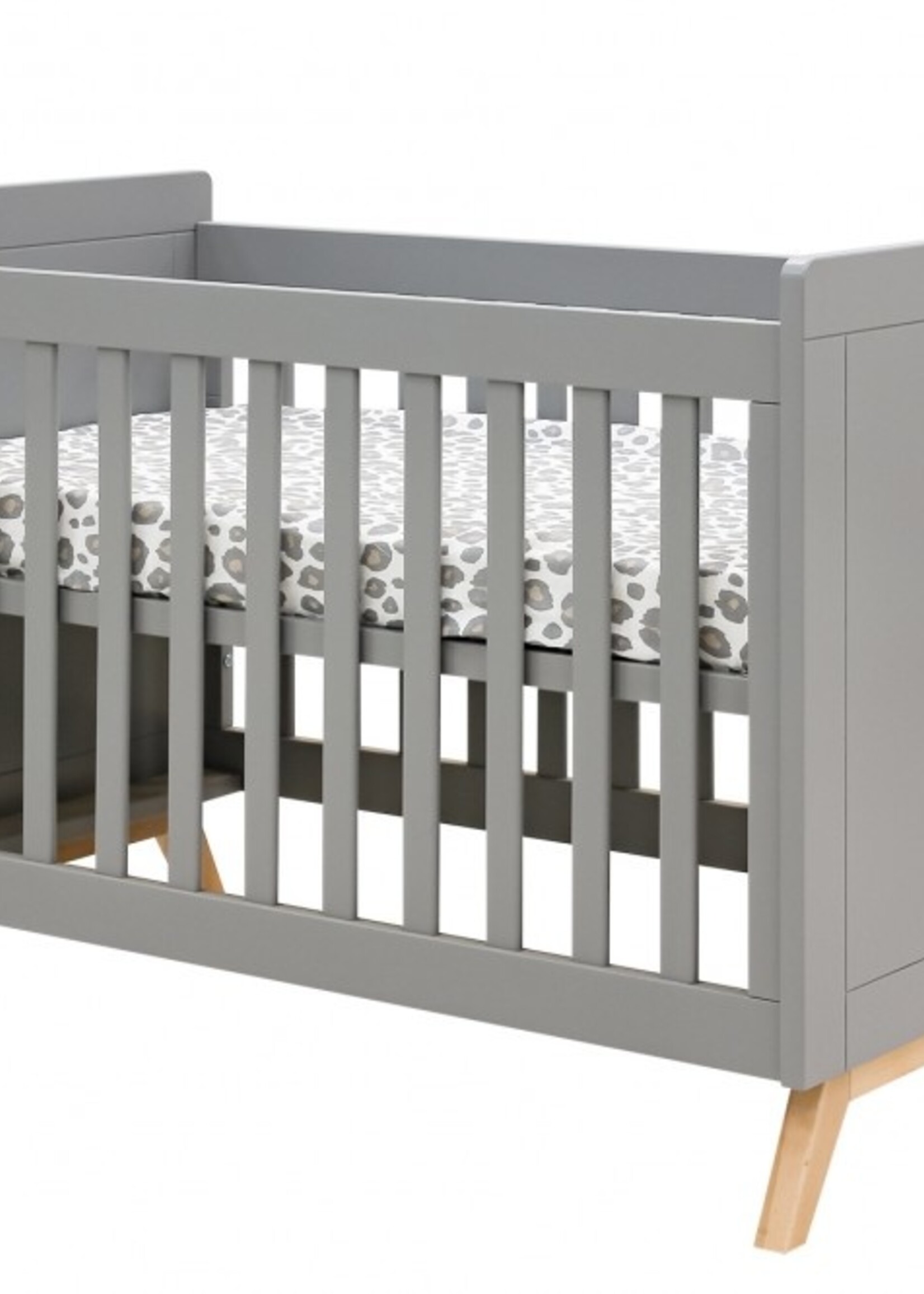 BOPITA Bed 60x120cm + Chest of drawers + Closet Fenna grey