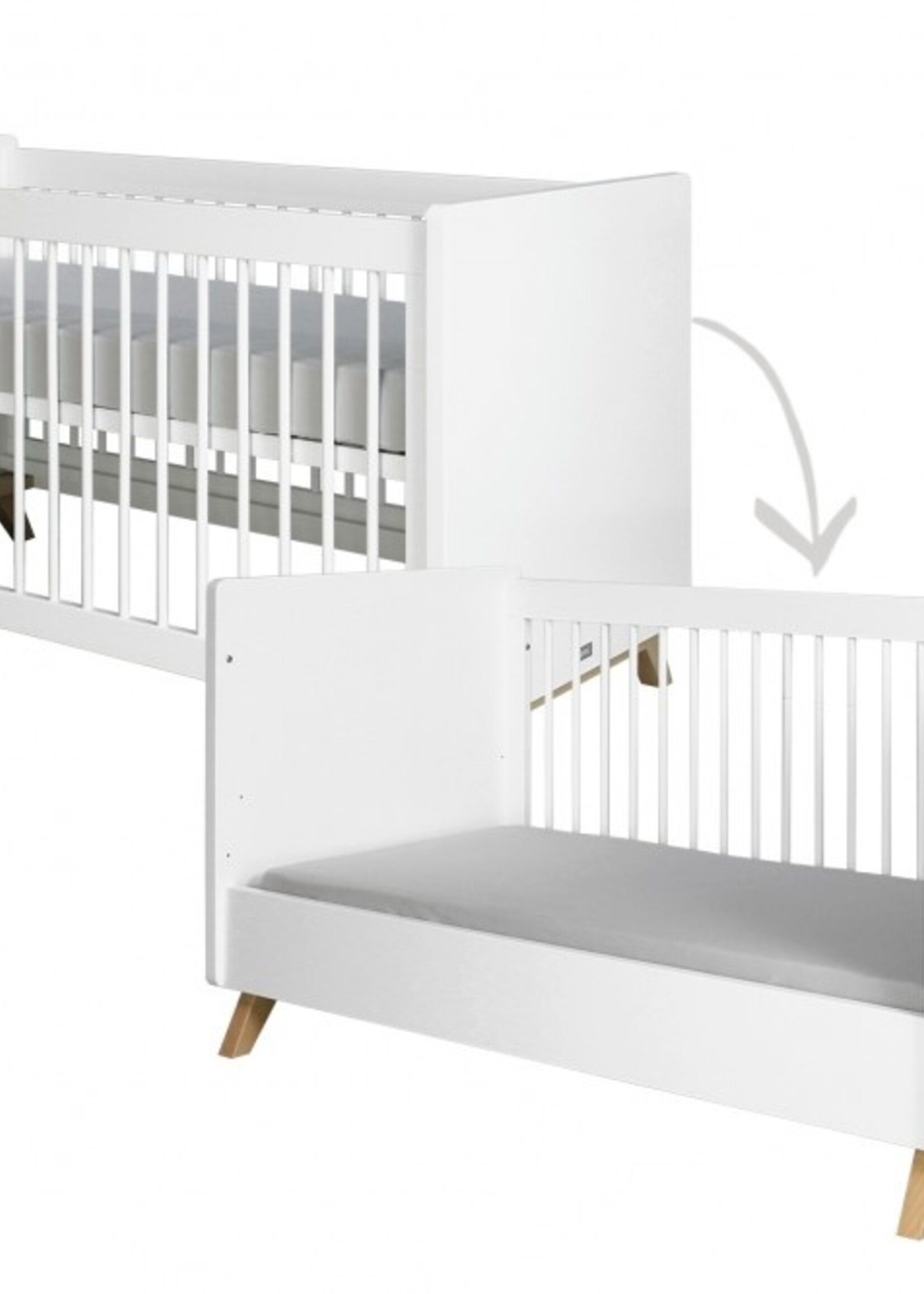 BOPITA Bed 70x140cm Lynn white / natural