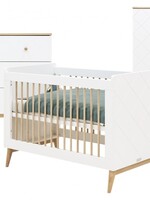 BOPITA Bed 60x120 + Chest of drawers + Closet Paris white / natural