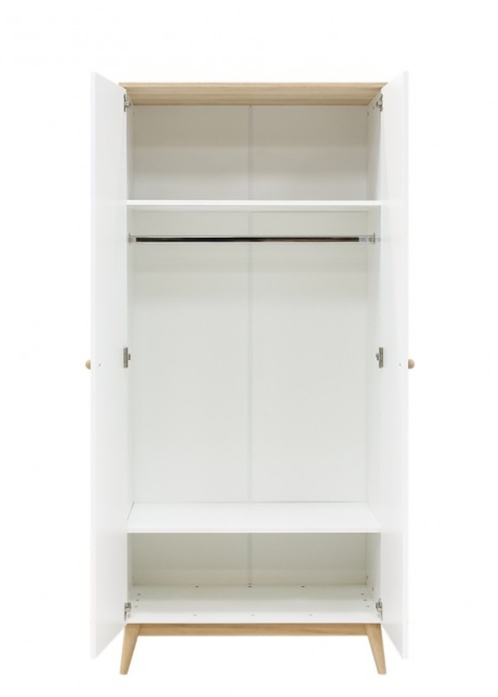 BOPITA Bed 60x120 + Chest of drawers + Closet Paris white / natural