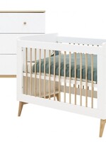 BOPITA Bed 60x120 + Chest of drawers Paris white / natural