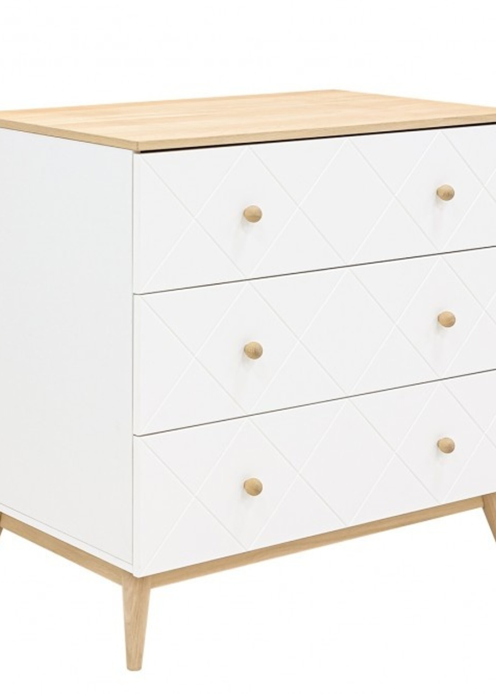 BOPITA Bed 60x120 + Chest of drawers Paris white / natural