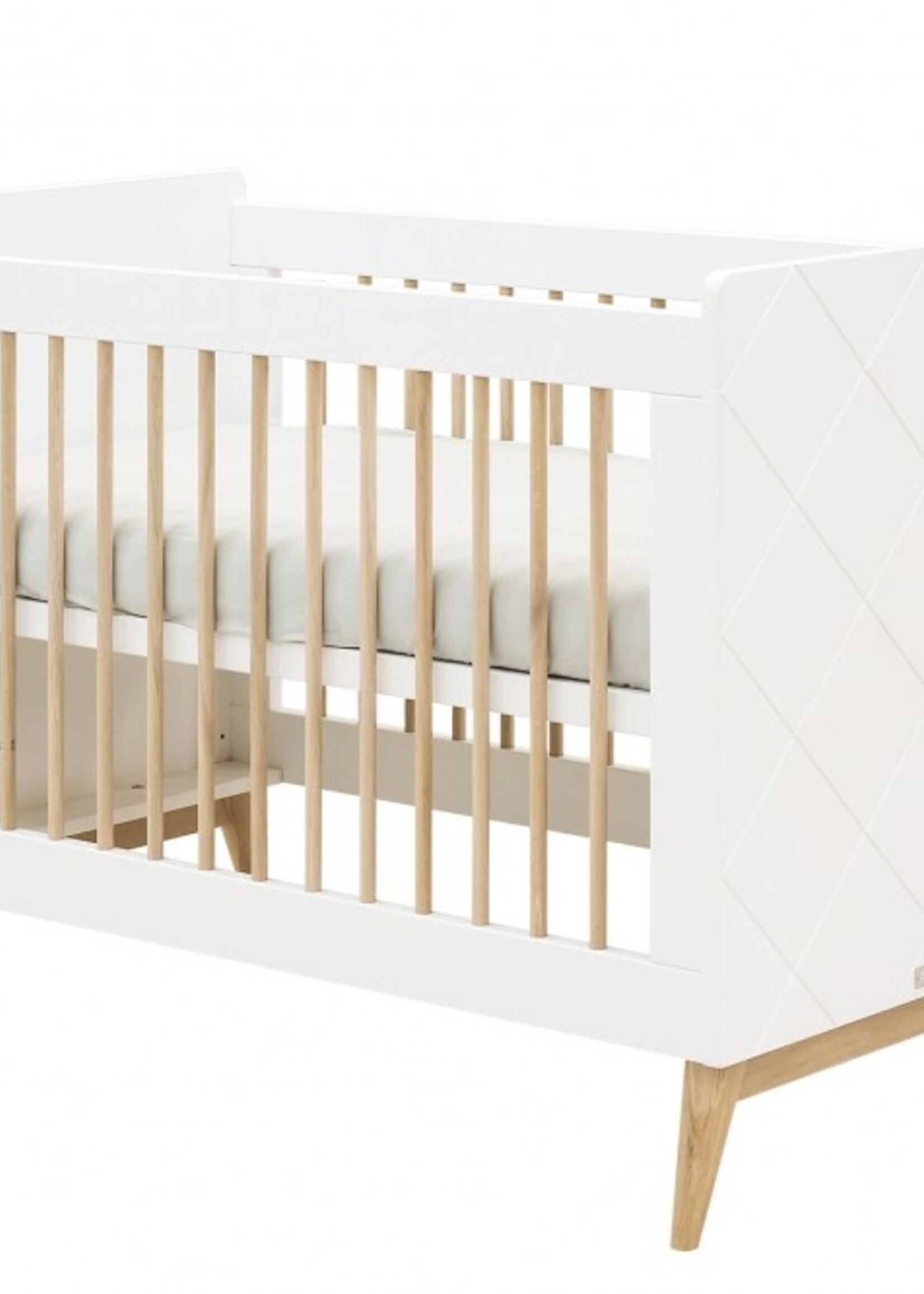 BOPITA Lit 60x120 + Commode Paris blanc / naturel