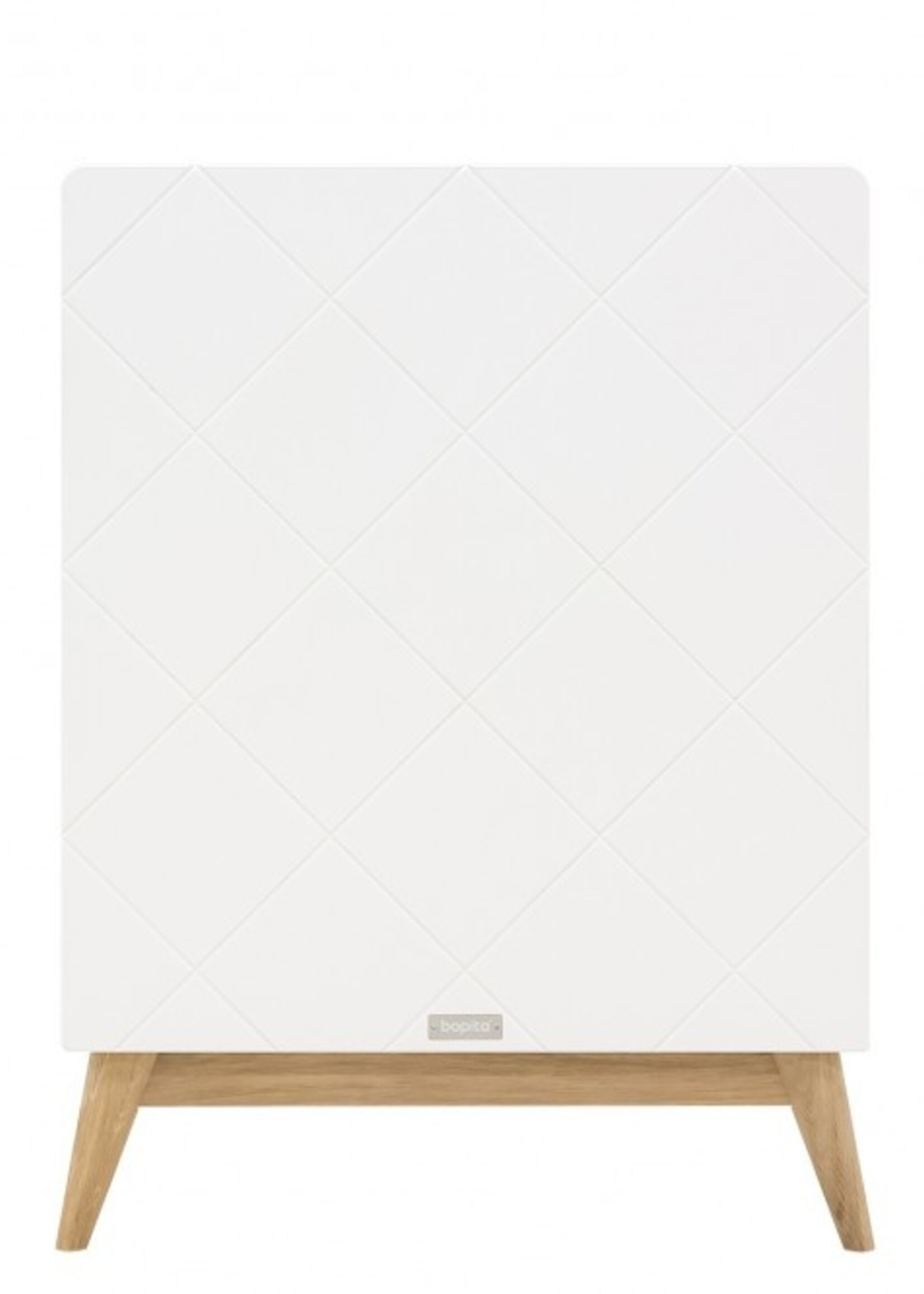 BOPITA Bed 60x120 + Chest of drawers Paris white / natural