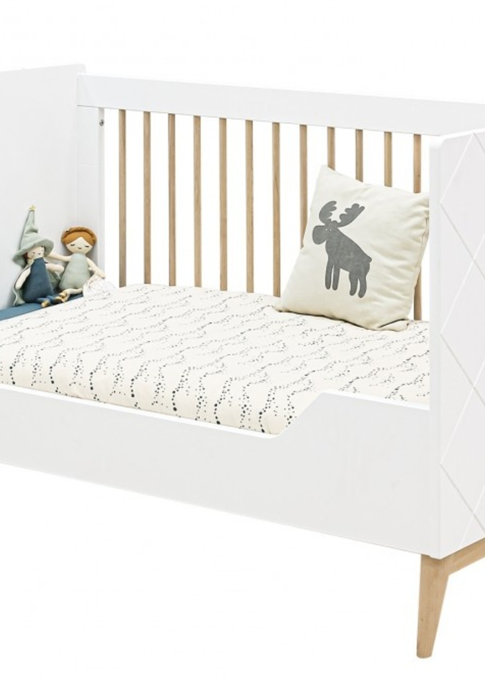 BOPITA Lit 70x140cm Paris blanc / naturel