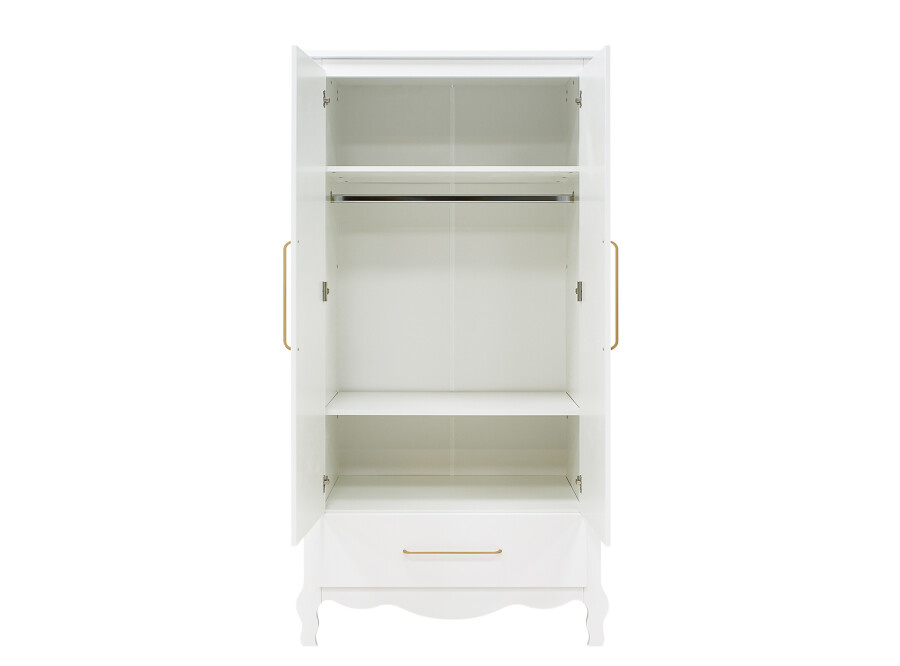 BOPITA Bed 60x120cm + Chest of drawers + Closet Elena white