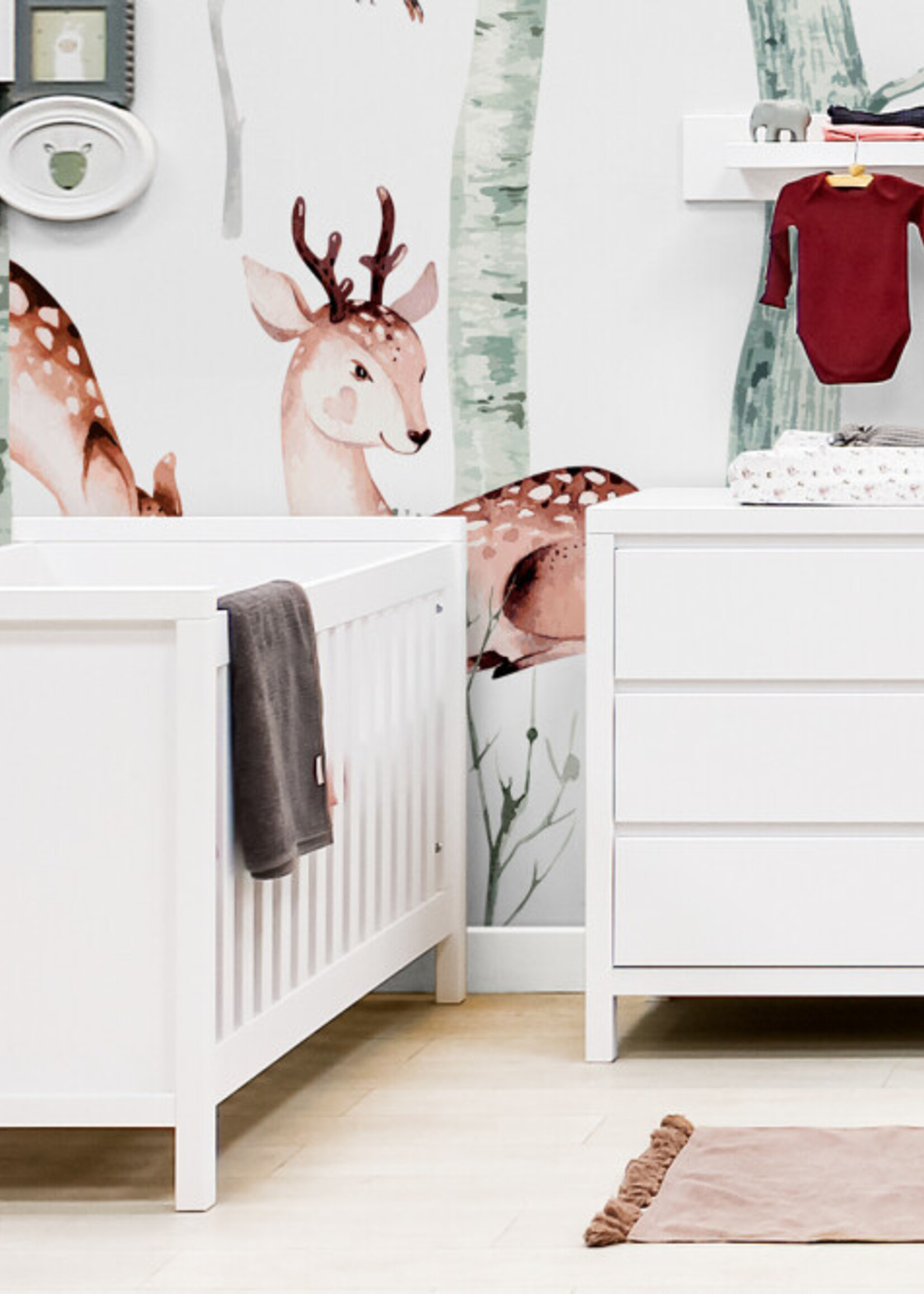 BOPITA Lit 70x140cm + Commode Corsica blanc