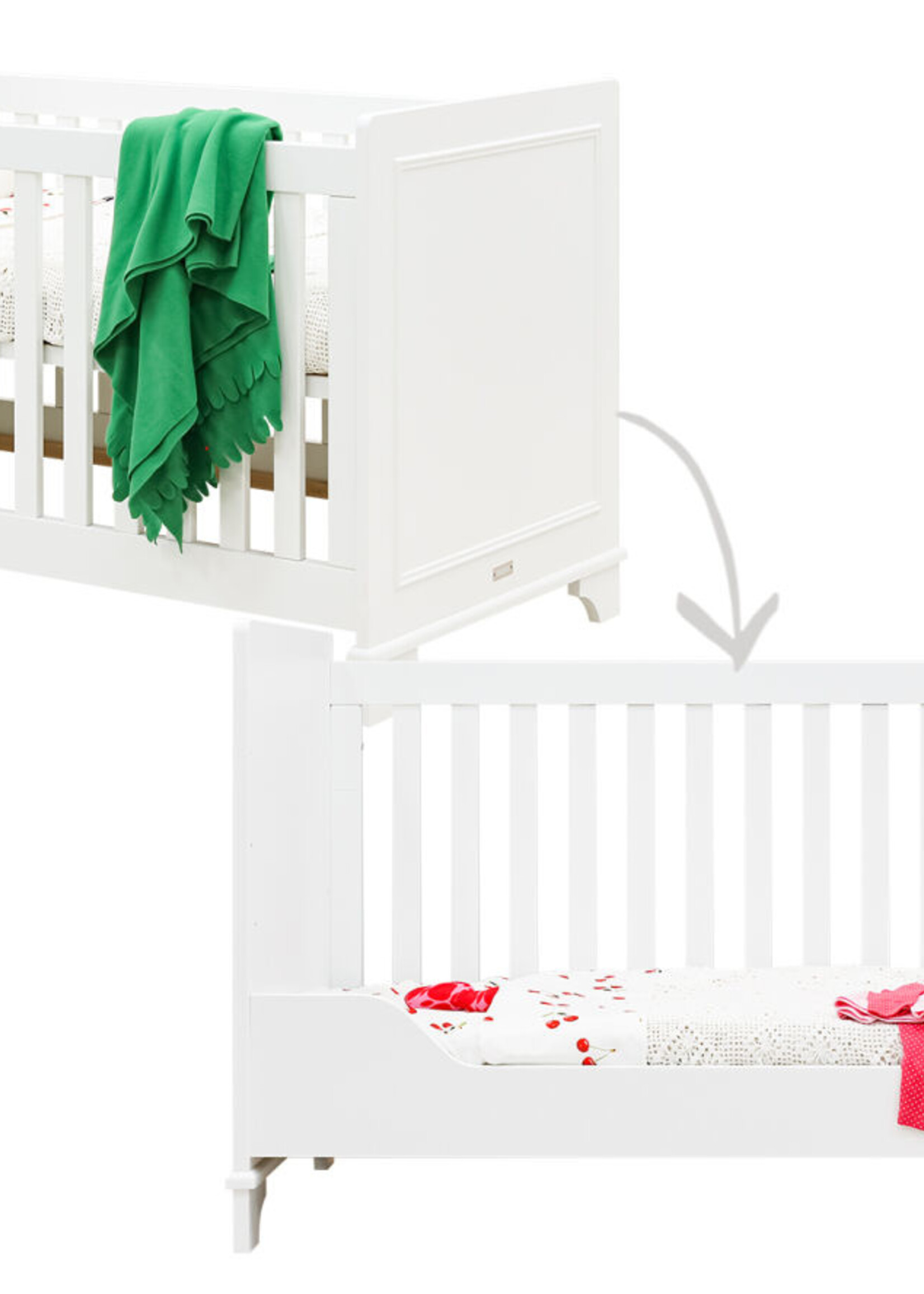 BOPITA Lit 70x140cm Charlotte blanc