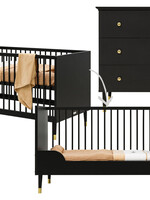 BOPITA Bed 70x140cm + Chest of drawers Cloë black