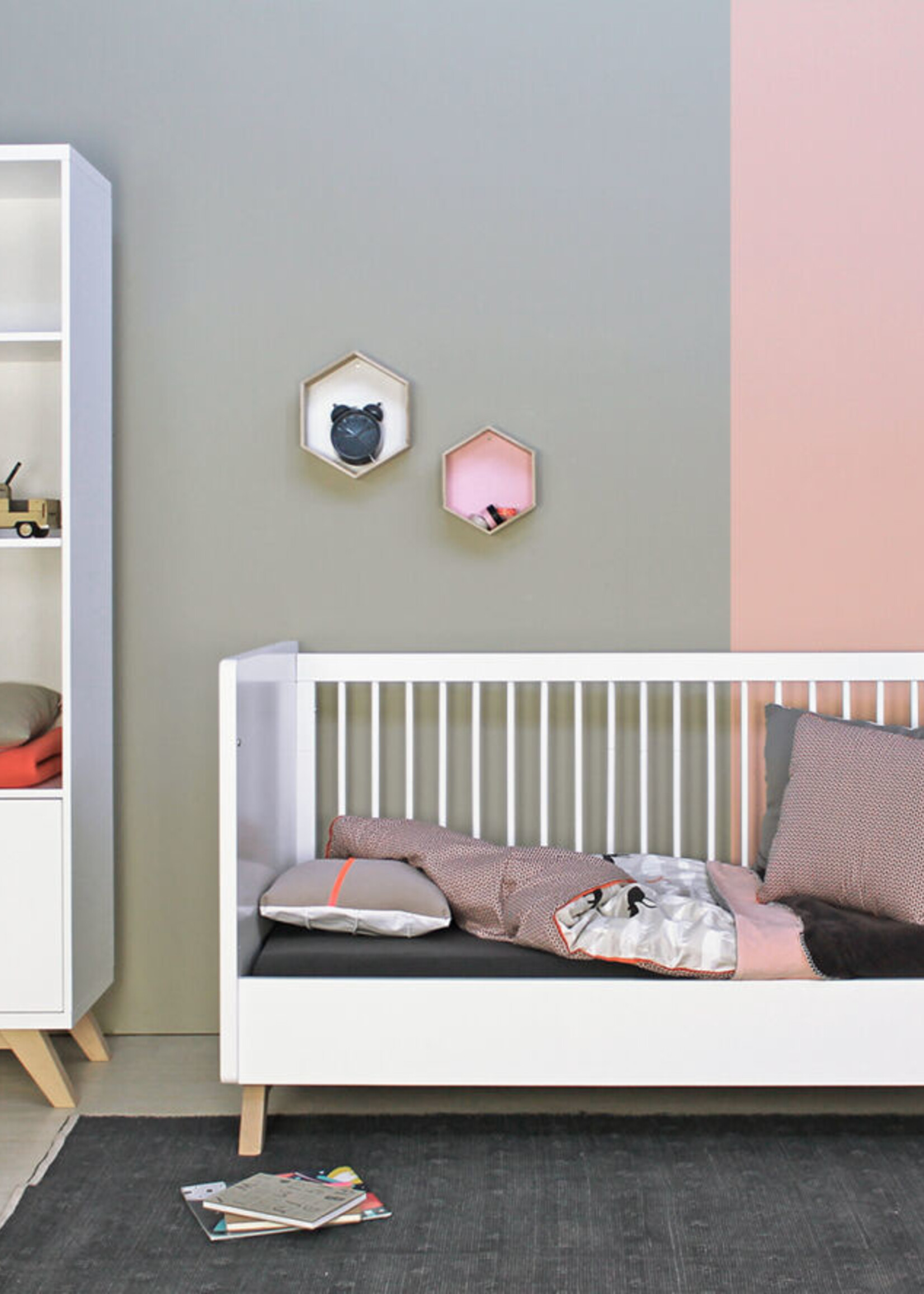 BOPITA Lit 70x140cm Lynn blanc / naturel