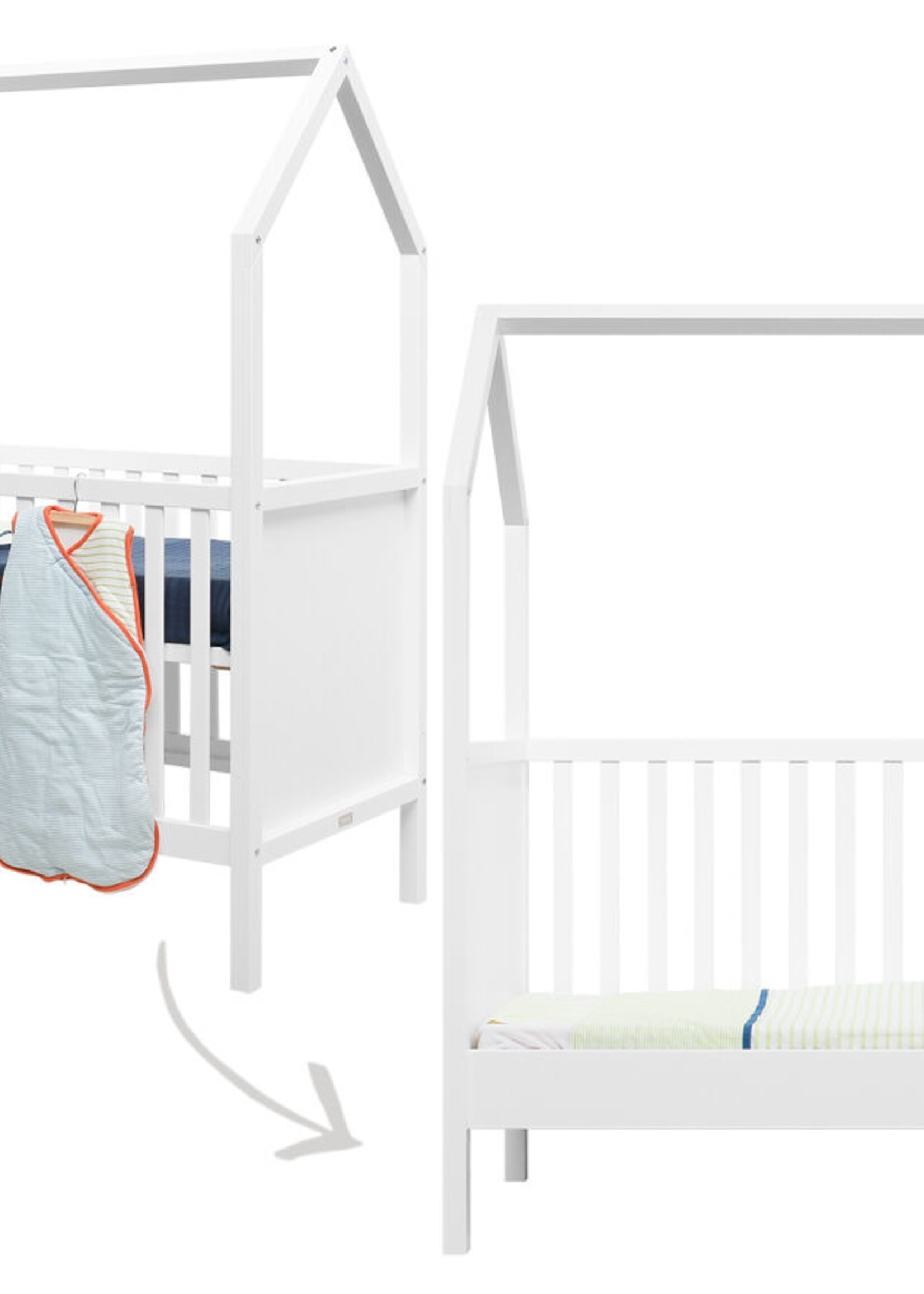 BOPITA Bed 70x140cm My first house white