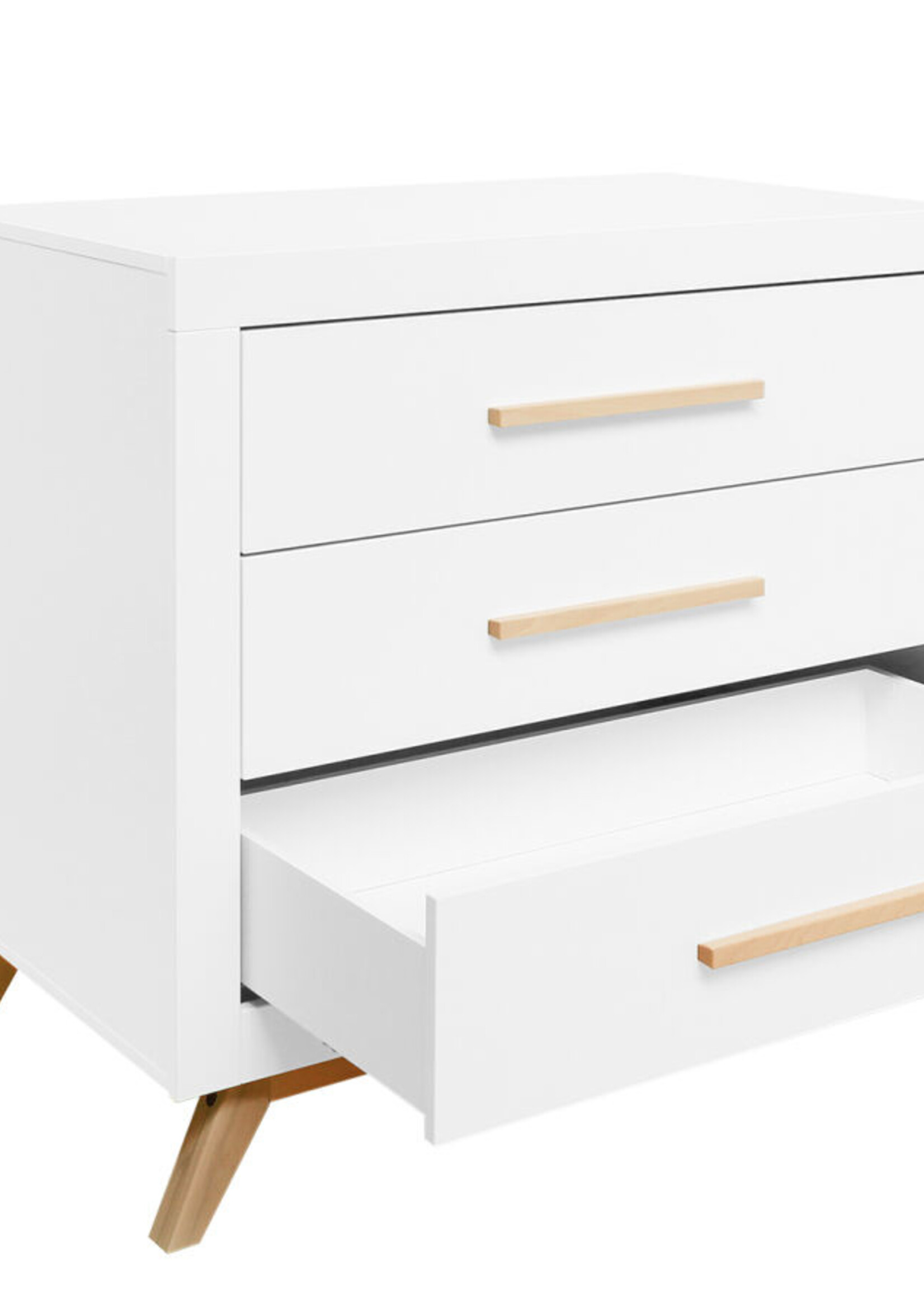 BOPITA Bed 60x120cm + Chest of drawers Fenna white / natural