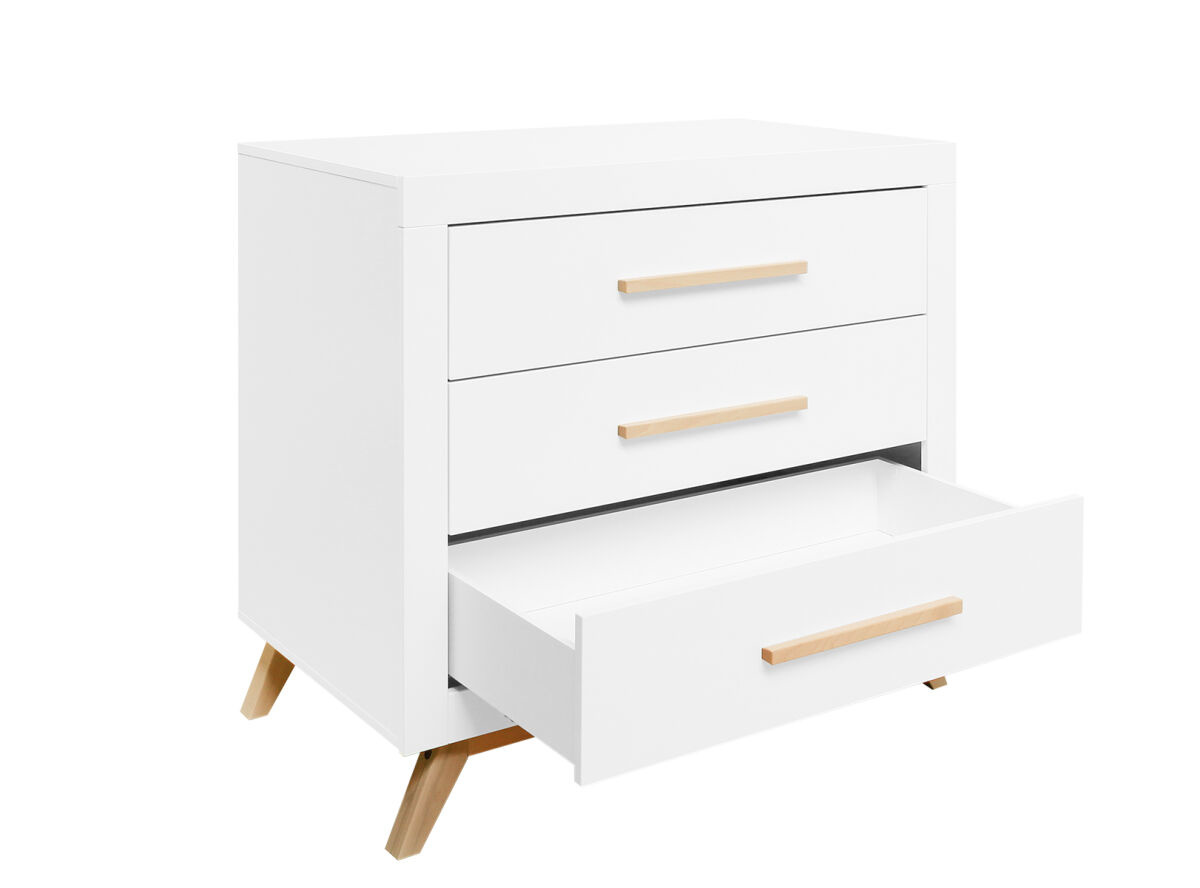 BOPITA Bed 60x120cm + Chest of drawers Fenna white / natural