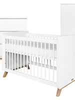 BOPITA Lit 60x120cm + Commode + Armoire Lynn blanc