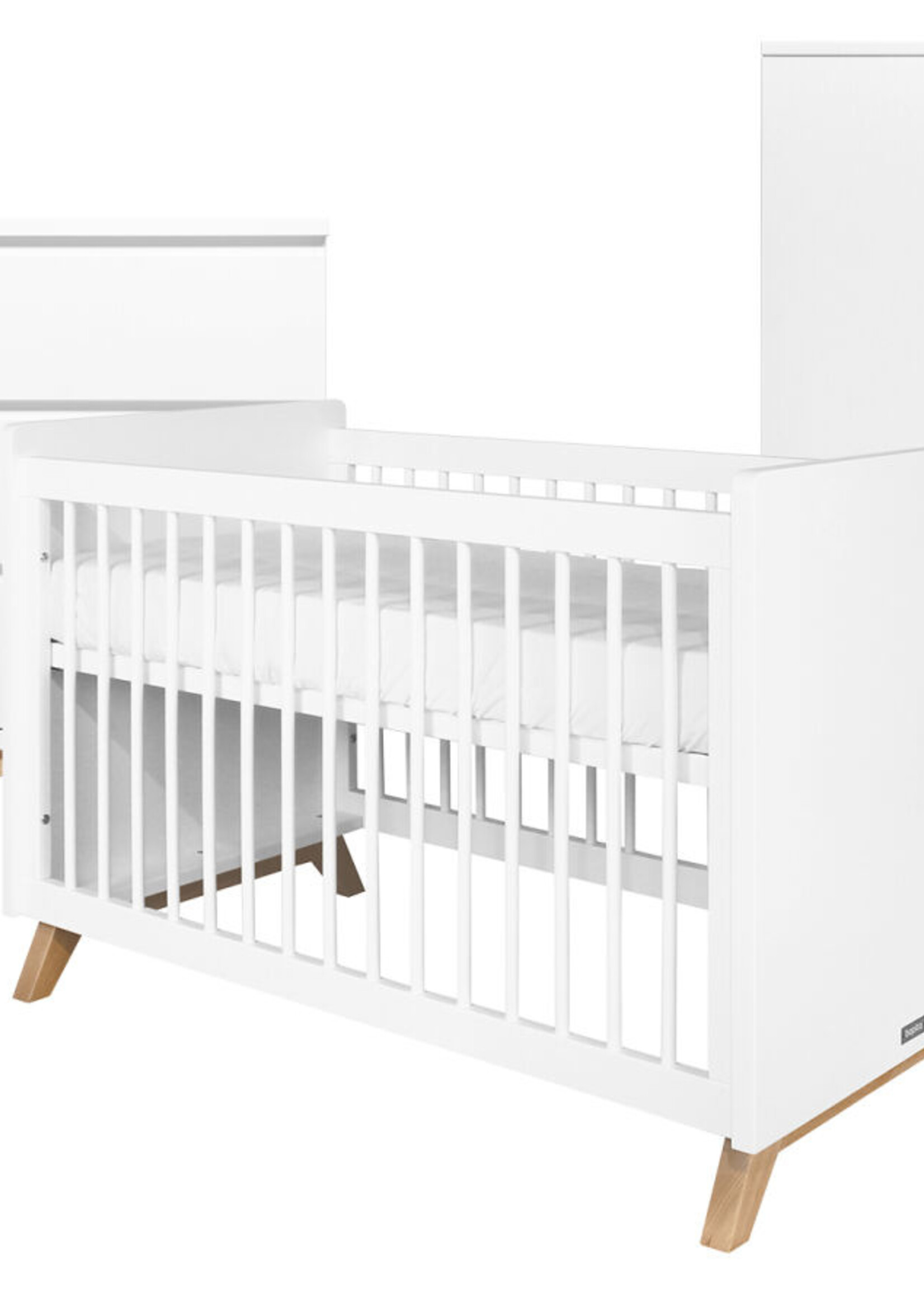 BOPITA Bed 60x120cm + Chest of drawers+ Closet Lynn white