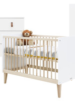 BOPITA Bed 60x120 + Chest of drawers + Closet Indy white / natural