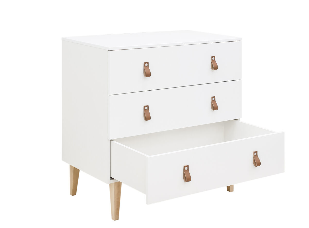 BOPITA Bed 60x120 + Chest of drawers + Closet Indy white / natural