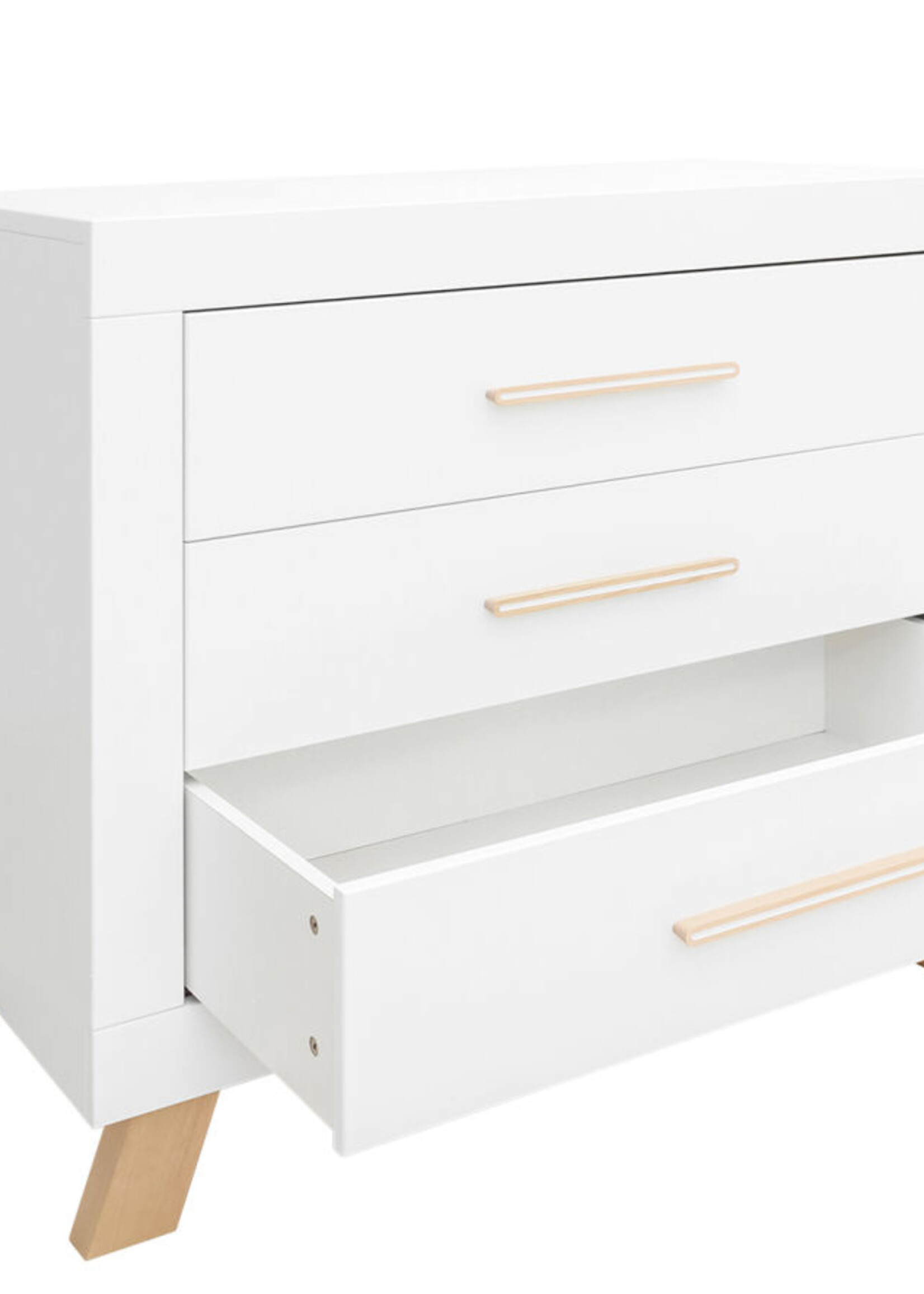 BOPITA Lit 60x120 + Commode + Armoire Lisa blanc / naturel