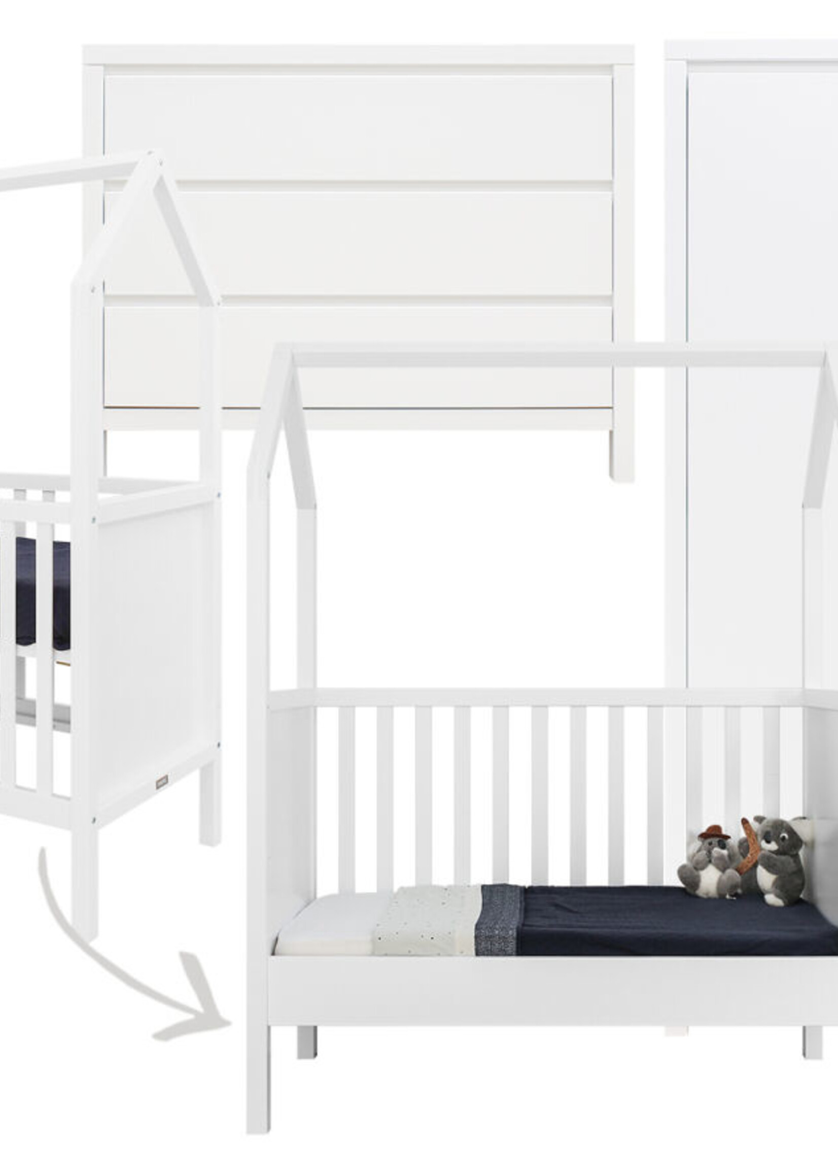 BOPITA Lit 60x120cm + Commode + Armoire My first house