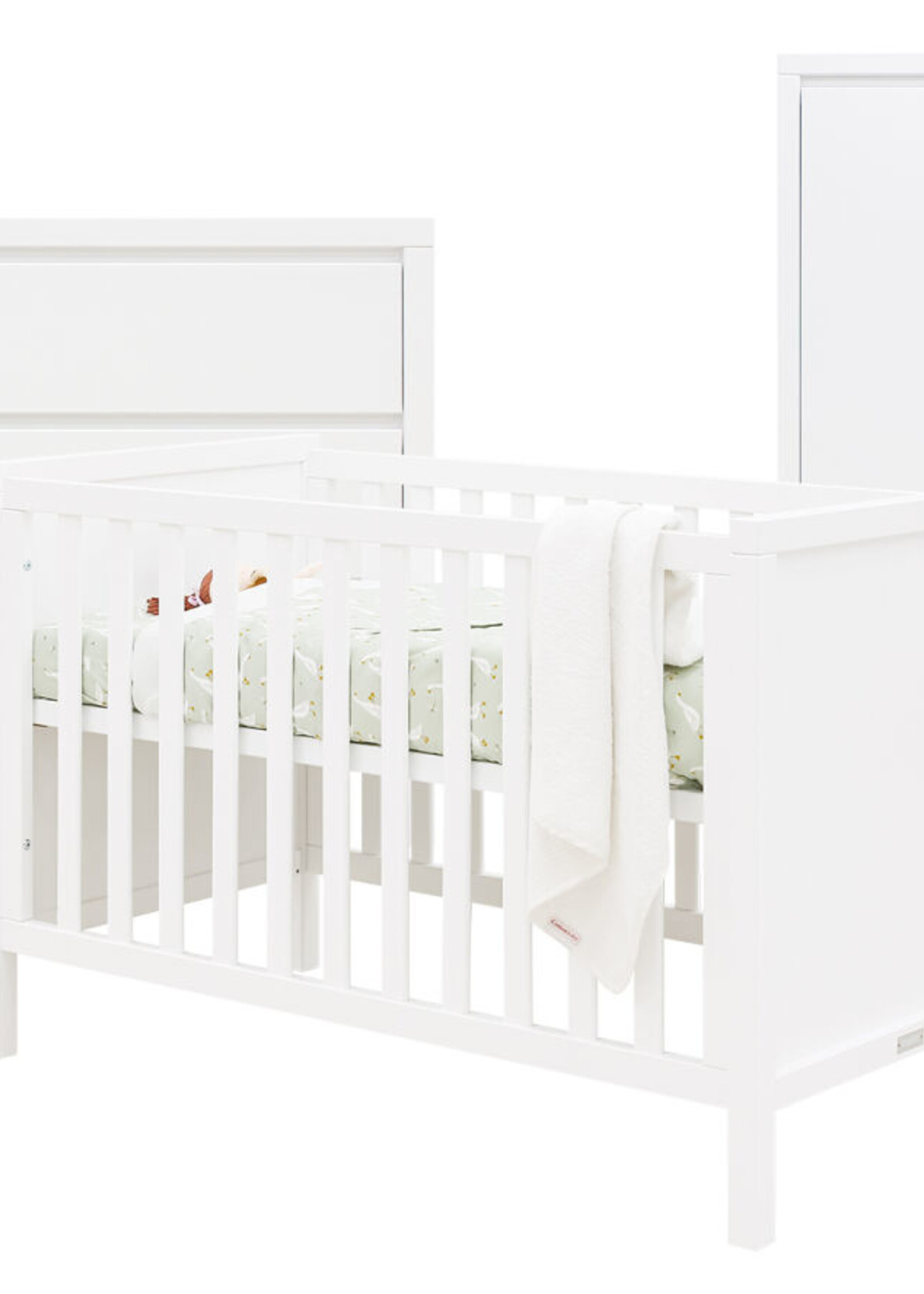 BOPITA Bed 60x120 + Chest of drawers + Closet Corsica white