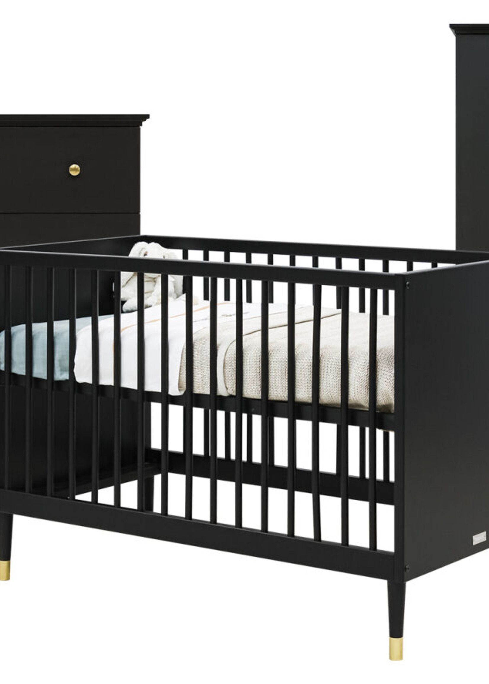 BOPITA Bed 60x120 + Chest of drawers + Closet Cloë black