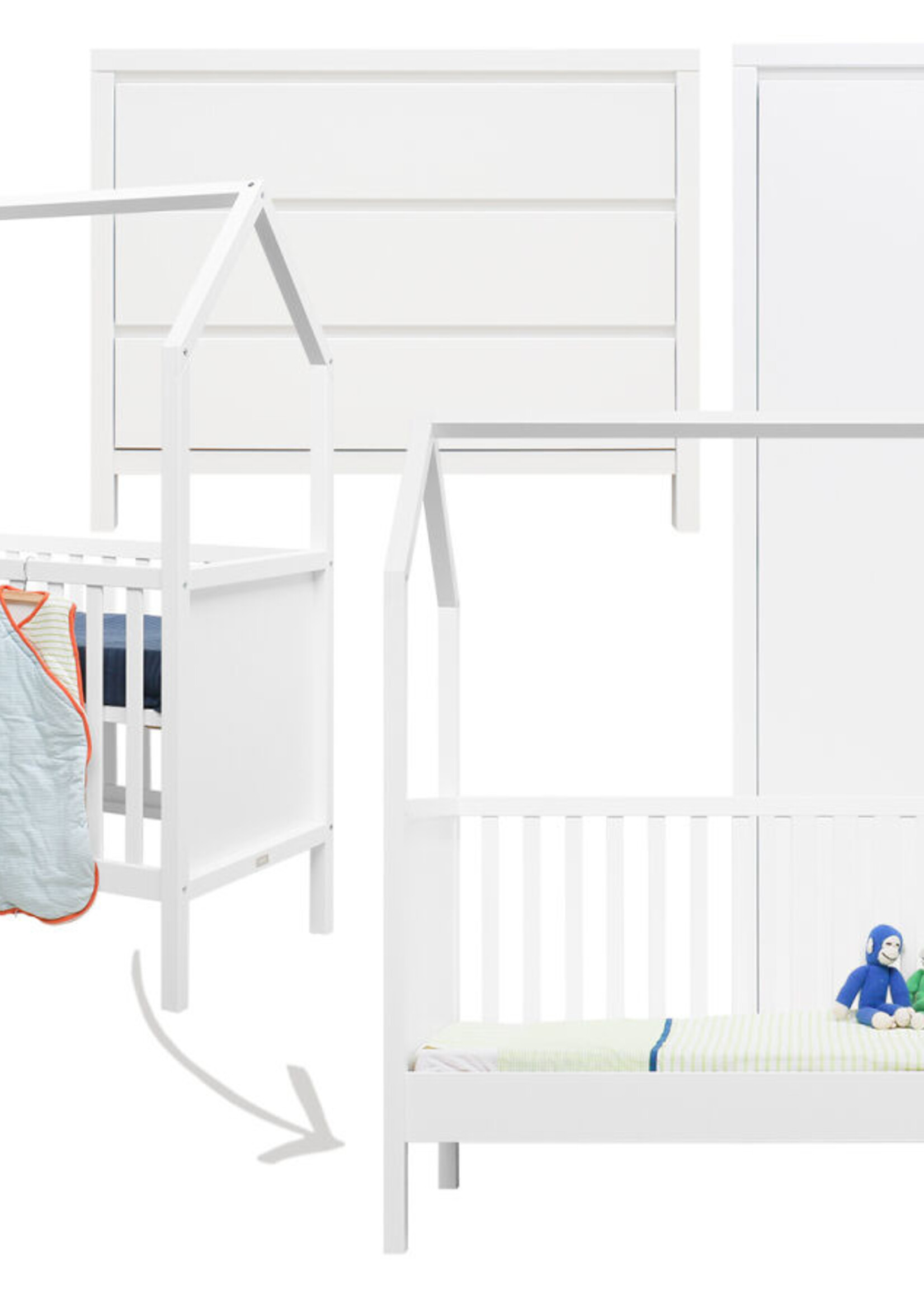 BOPITA Lit 70x140cm + Commode + Armoire My first house