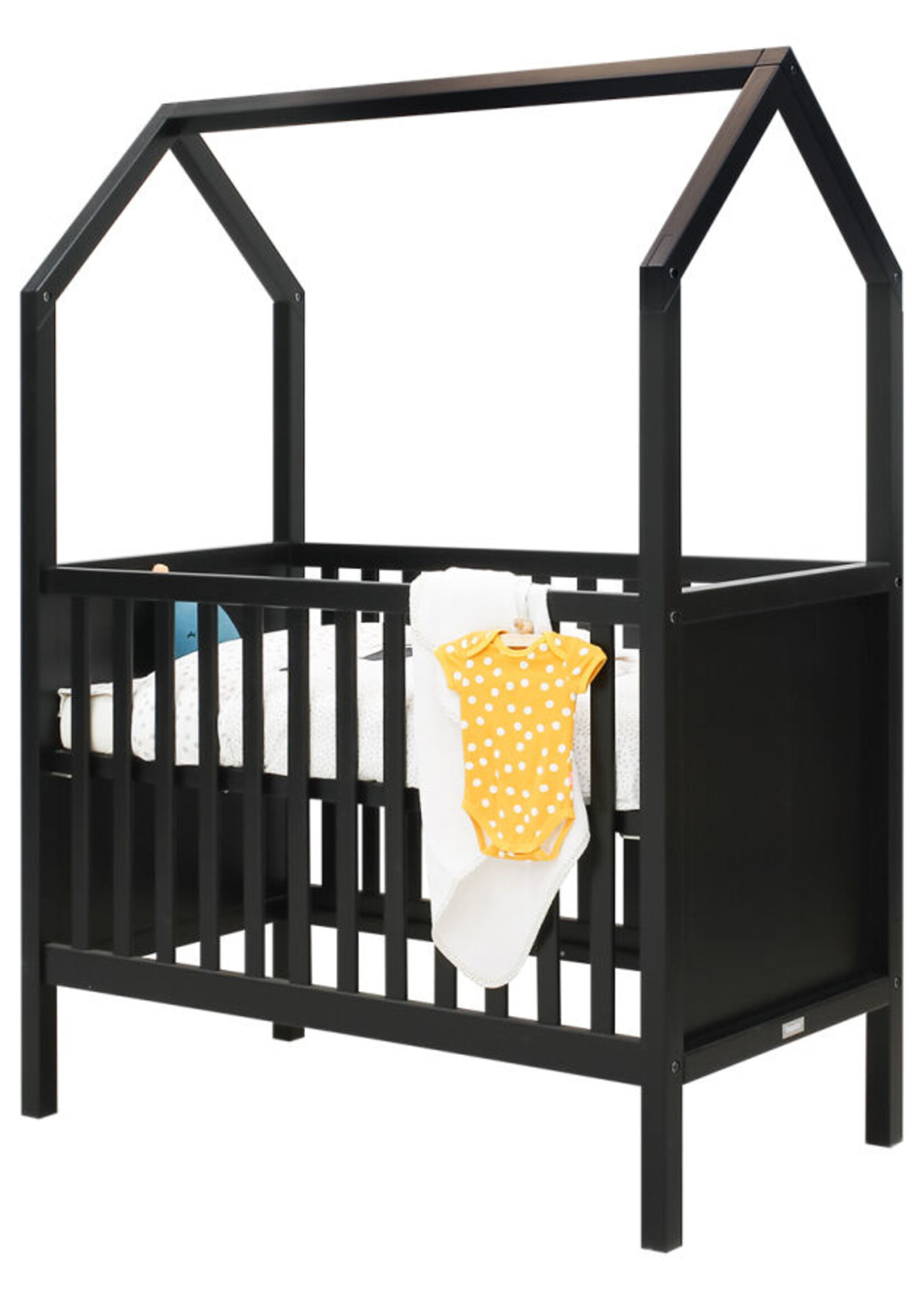 BOPITA Bed 60x120cm My first house zwart