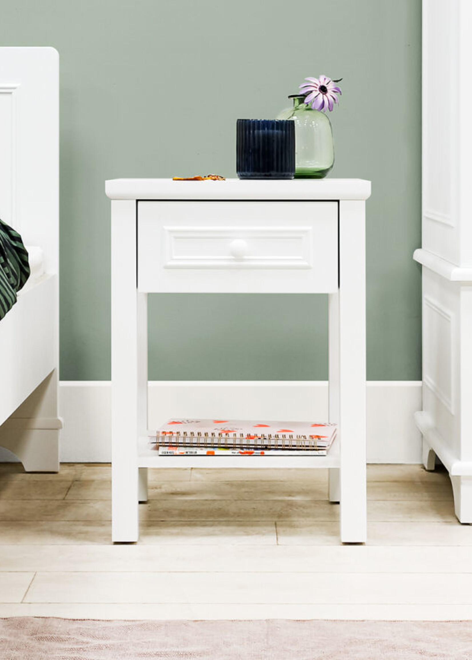 BOPITA Table de chevet Charlotte blanc