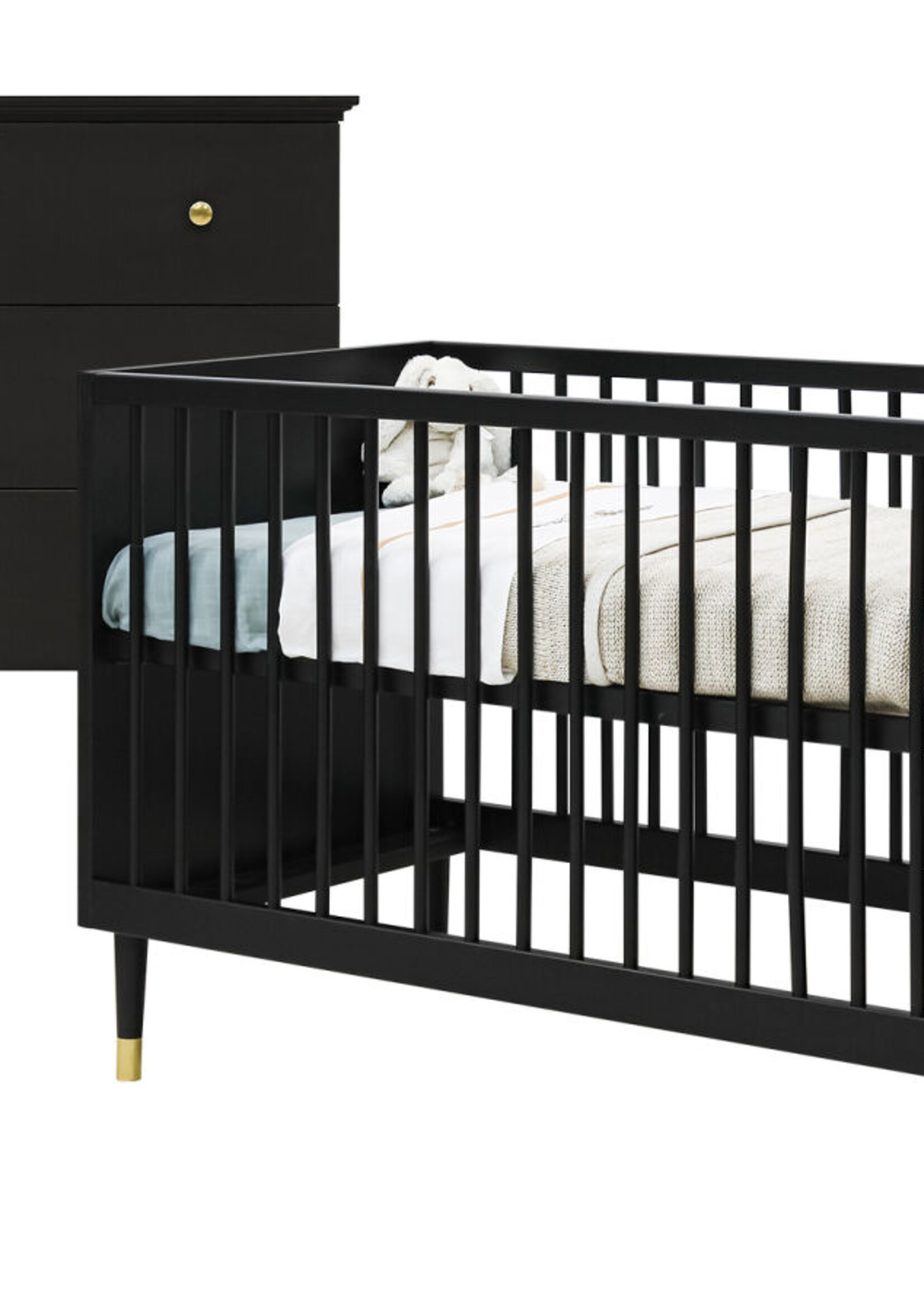 BOPITA Bed 60x120cm + Dresser Cloë black