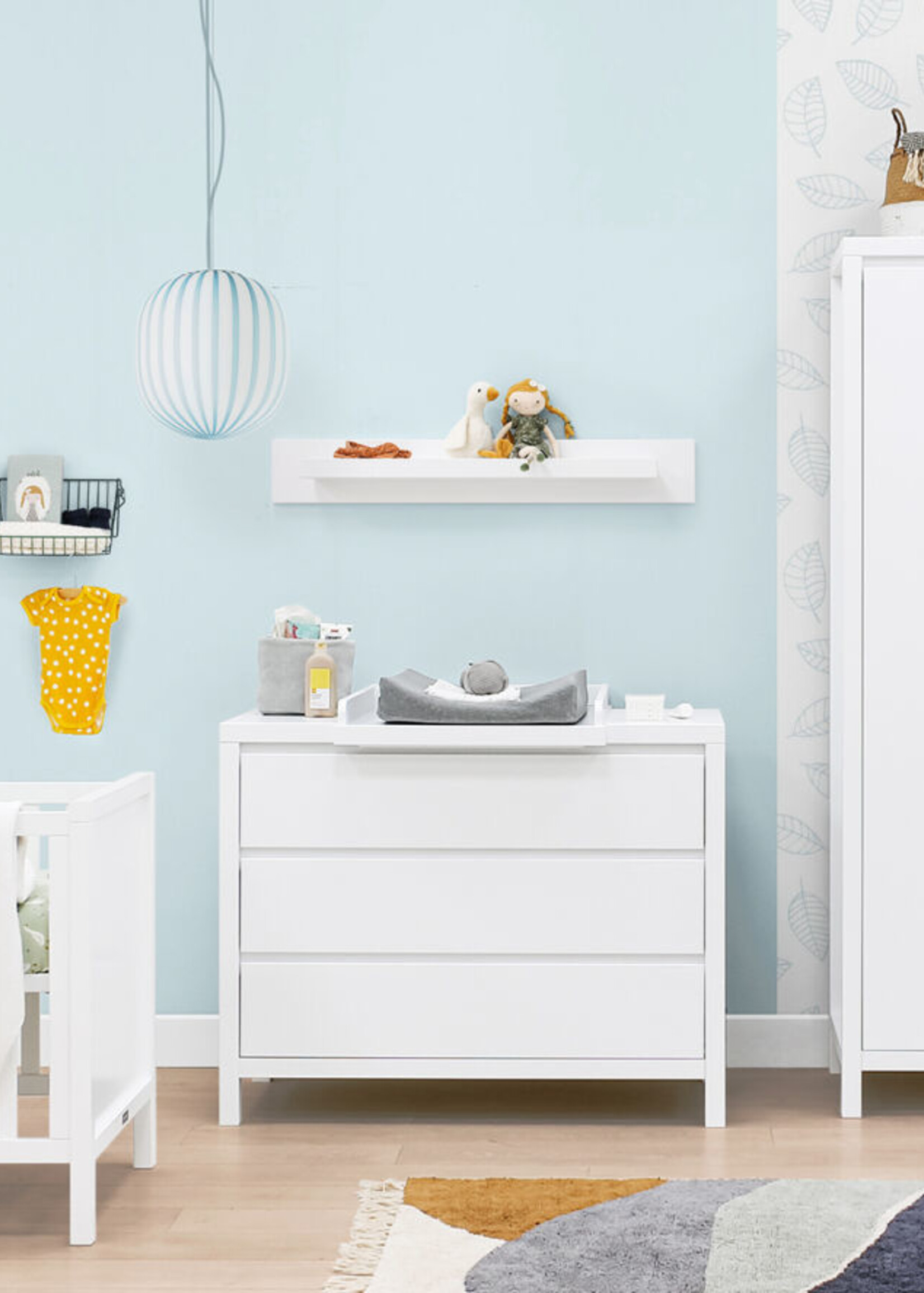 BOPITA Bed 70x140cm + Chest of drawers + Closet Corsica white