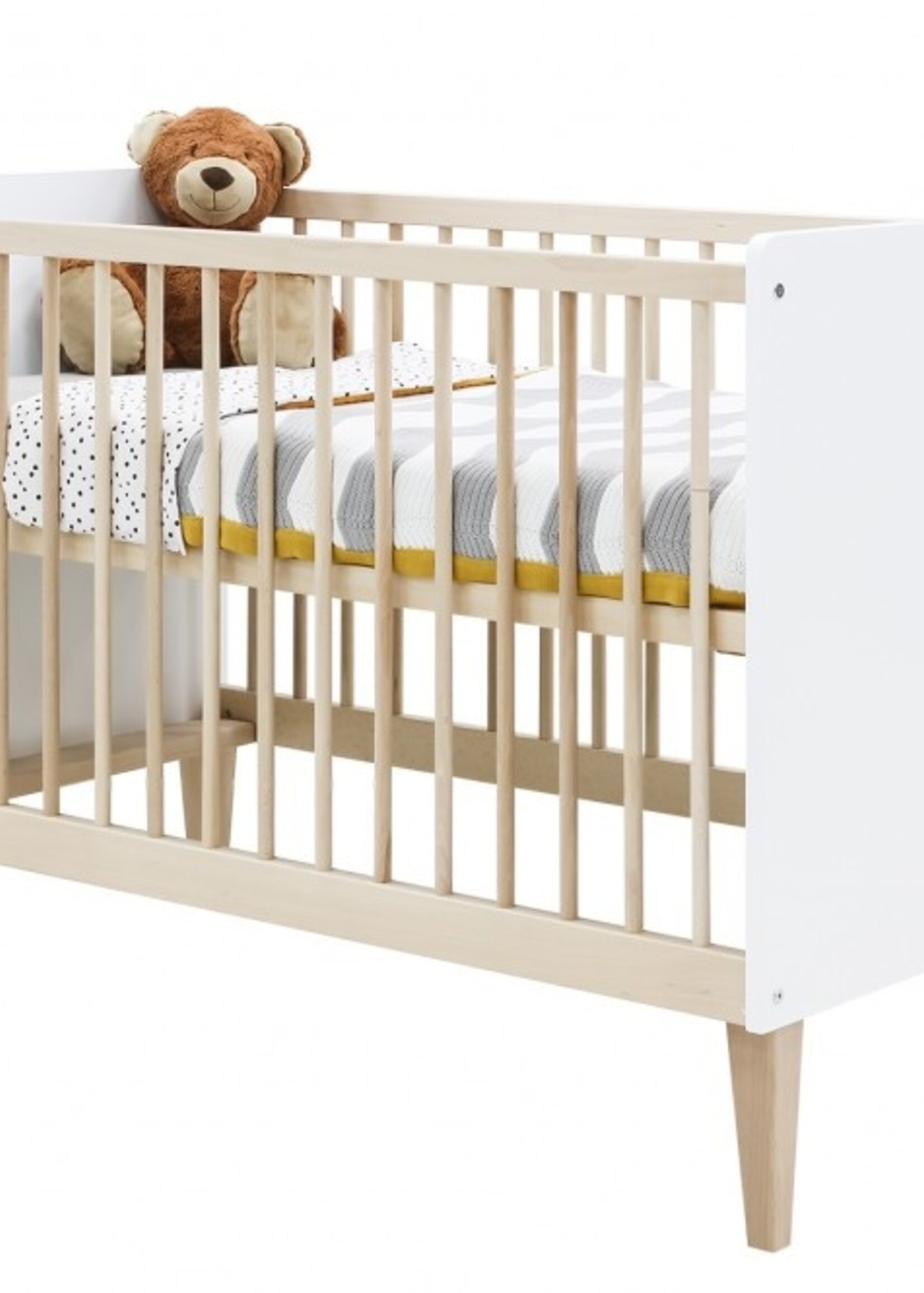 BOPITA Lit 60x120cm Indy blanc / naturel