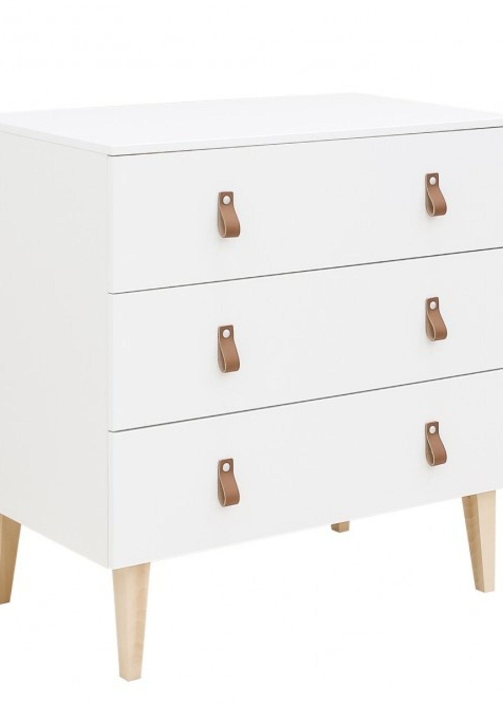 BOPITA Bed 70x140cm + Chest of drawers Indy white / natural